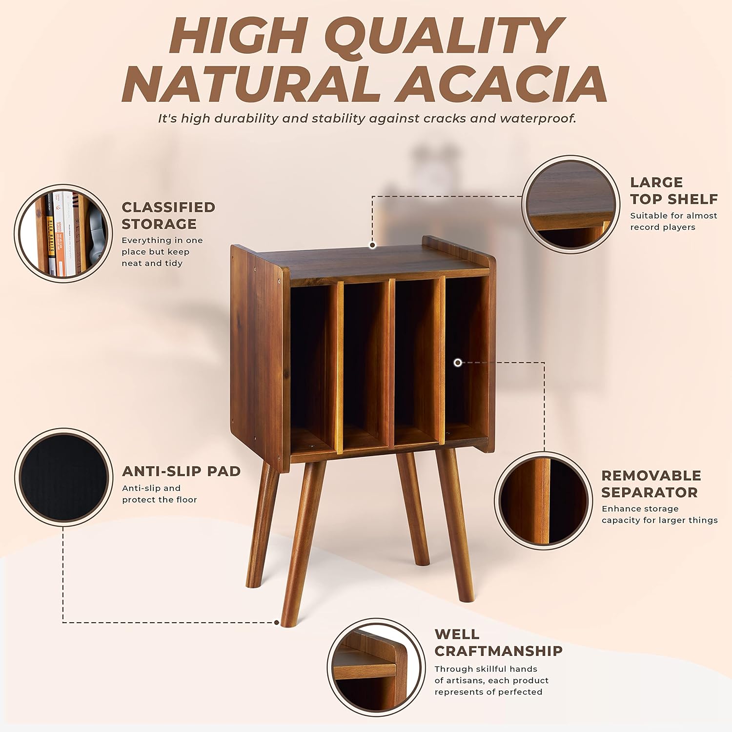 2BHOME Wooden Record Player Stand Review