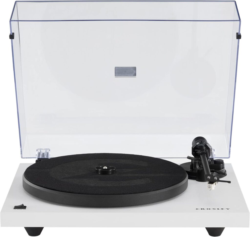 Crosley C6B-WH Belt-Drive Bluetooth Turntable Record Player with Adjustable Tone Arm, White