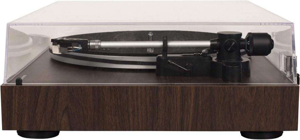 Crosley C8A-WA Belt-Driven Record Player Turntable with Built-in Pre-Amp, Adjustable Tonearm, AT3600L Cartridge, and Audio Grade MDF Plinth, Walnut