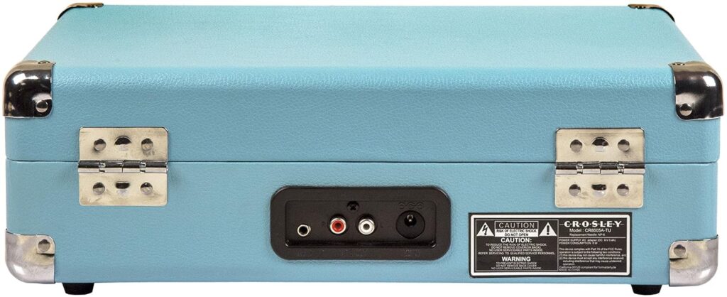 Crosley CR8005D-TU Cruiser Deluxe Vintage 3-Speed Bluetooth Suitcase Vinyl Record Player Turntable, Aqua