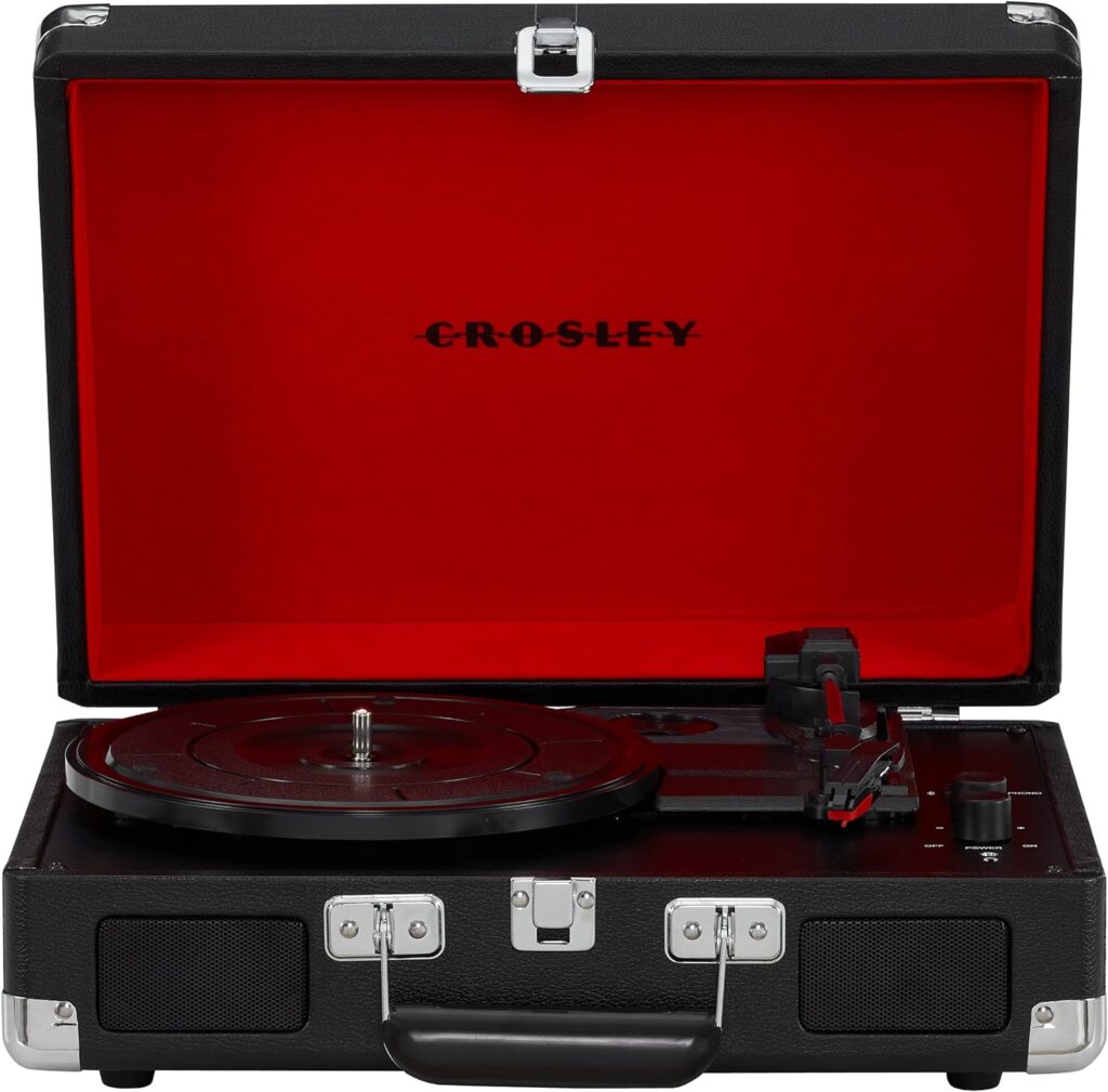 Crosley CR8005F-MT Cruiser Plus Vintage 3-Speed Bluetooth in/Out Suitcase Vinyl Record Player Turntable, Mint