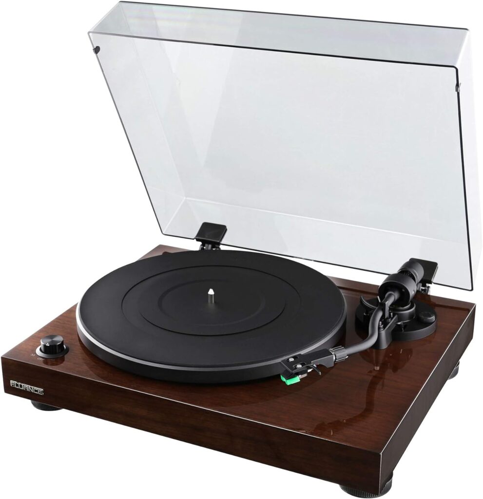 Fluance RT81 Elite High Fidelity Vinyl Turntable Record Player with Audio Technica AT95E Cartridge, Belt Drive, Built-in Preamp, Adjustable Counterweight, High Mass MDF Wood Plinth - Walnut : Electronics