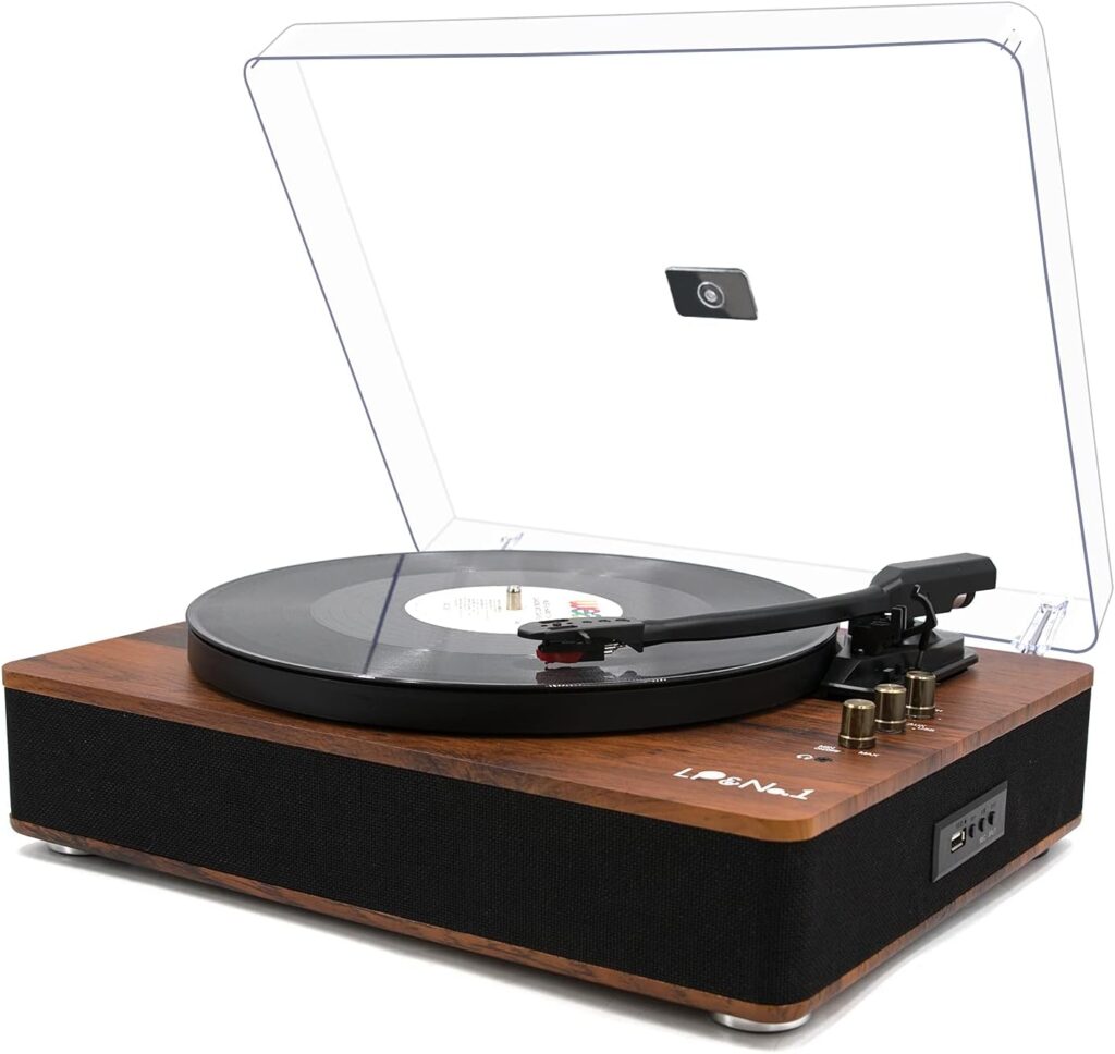 LPNO.1 Record Player Bluetooth Turntable with Built-in Speakers and USB PlayRecording Belt-Driven Vintage Phonograph Record Player 3 Speed for Entertainment and Home Decoration : Electronics