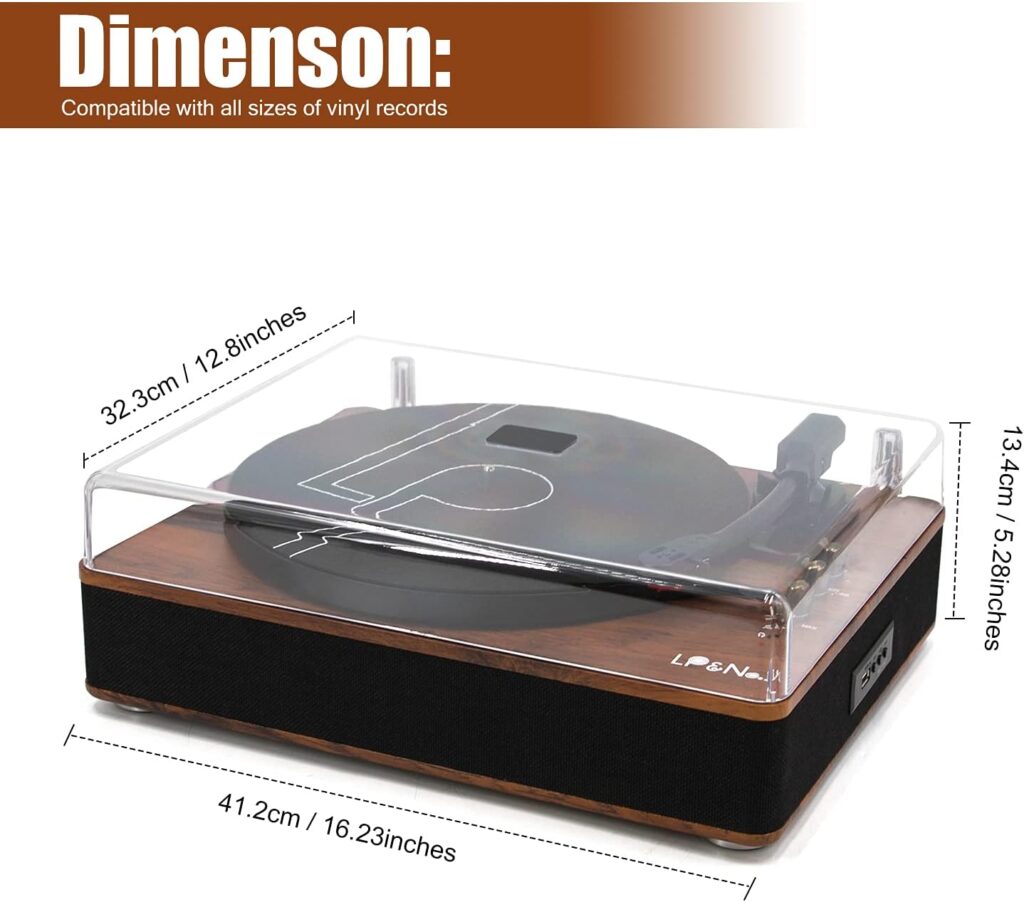 LPNO.1 Record Player Bluetooth Turntable with Built-in Speakers and USB PlayRecording Belt-Driven Vintage Phonograph Record Player 3 Speed for Entertainment and Home Decoration : Electronics