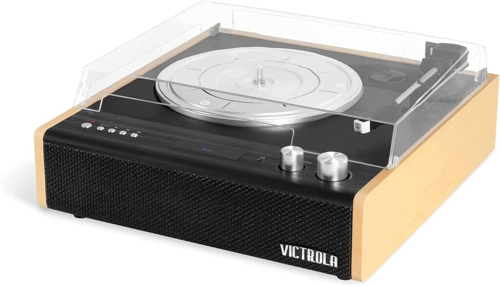 Victrola Eastwood 3-Speed Bluetooth Turntable with Built-in Speakers and Dust Cover | Upgraded Turntable Audio Sound | Espresso (VTA-72-ESP)