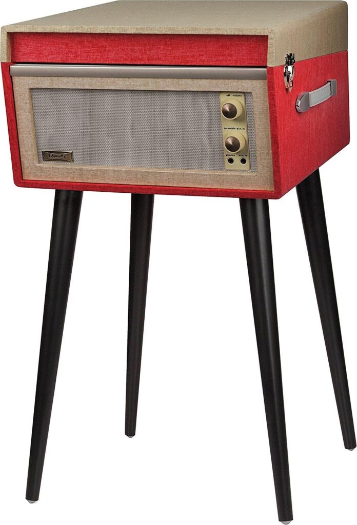 Crosley CR6233E-RE Dansette Bermuda Bluetooth in/Out Portable Vinyl Record Player Turntable with Aux-in, Red