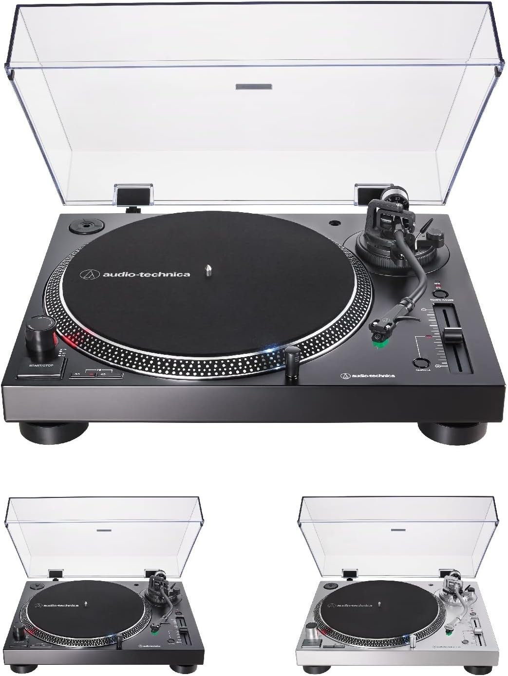 Audio-Technica AT-LP120XUSB-BK Direct-Drive Turntable (Analog  USB), Fully Manual, Hi-Fi, 3 Speed, Convert Vinyl to Digital, Anti-Skate and Variable Pitch Control Black