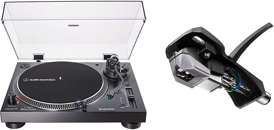 Audio-Technica AT-LP120XUSB-BK Direct-Drive Turntable (Analog  USB), Fully Manual, Hi-Fi, 3 Speed, Convert Vinyl to Digital, Anti-Skate and Variable Pitch Control Black